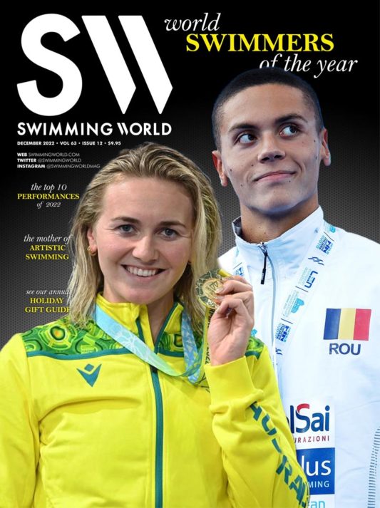 Swimming World December 2022 - 2022 Swimmers of the Year - David Popovici and Ariarne Titmus - COVER