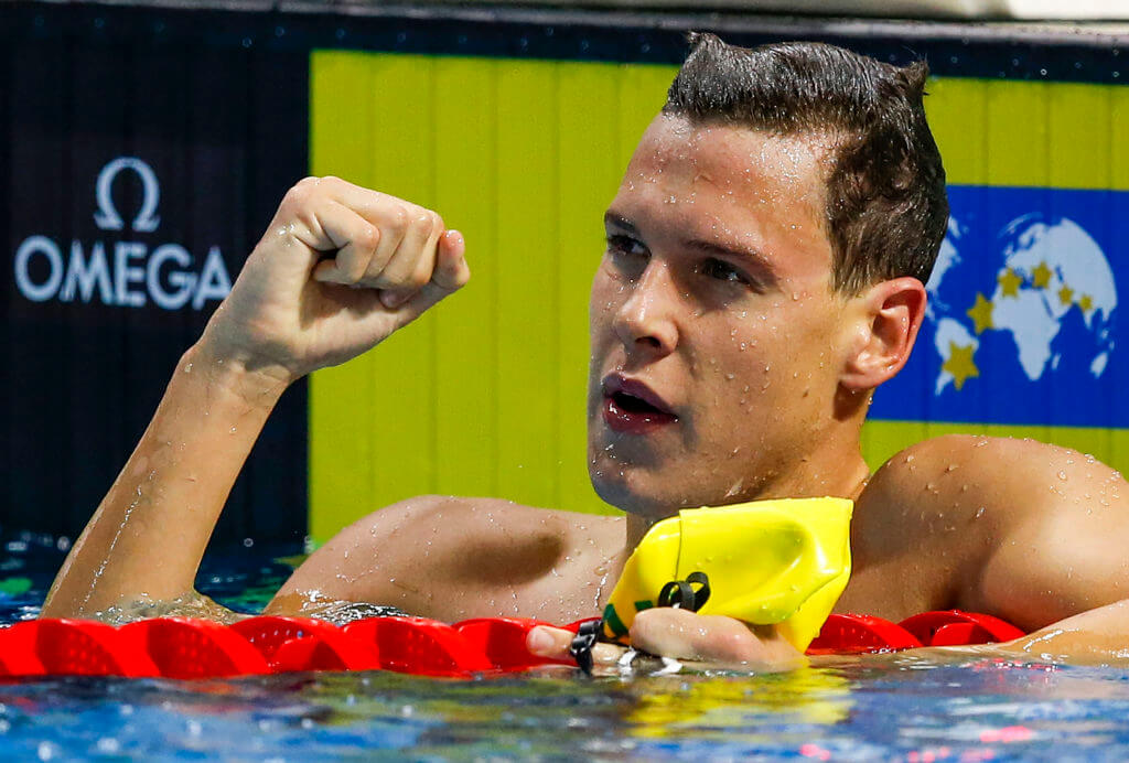 mitch-larkin-Mitch LARKIN of Australia jubilates after winning in the men's 100m Backstroke Final during the 13th Fina World Short Course Swimming Championships held at the WFCU Centre in Windsor, Ontario, Canada, Wednesday, Dec. 7, 2016. (Photo by Patrick B. Kraemer / MAGICPBK)