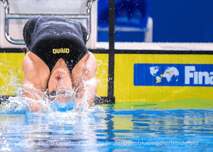 Kira Toussaint of The Netherlands competes in the 100m Backstroke Women Semifinal during the FINA Swimming Short Course World Championships at the Melbourne Sports and Aquatic Centre in Melbourne, Australia, December 13th, 2022. Photo Giorgio Scala / Deepbluemedia / Insidefoto