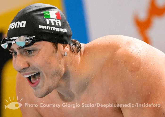Nicolo Martinenghi of Italy cheers on during the 4x50m Medley Relay Mixed Final during the FINA Swimming Short Course World Championships at the Melbourne Sports and Aquatic Centre in Melbourne, Australia, December 14th, 2022. Photo Giorgio Scala / Deepbluemedia / Insidefoto