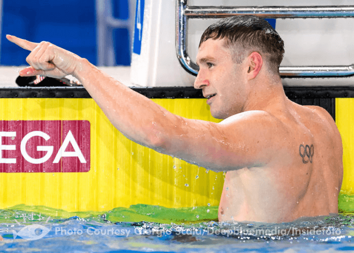 Ryan Murphy United States of America celebrates after winning the gold medal in the 100m Backstroke Men Final during the FINA Swimming Short Course World Championships at the Melbourne Sports and Aquatic Centre in Melbourne, Australia, December 14th, 2022. Photo Giorgio Scala / Deepbluemedia / Insidefoto