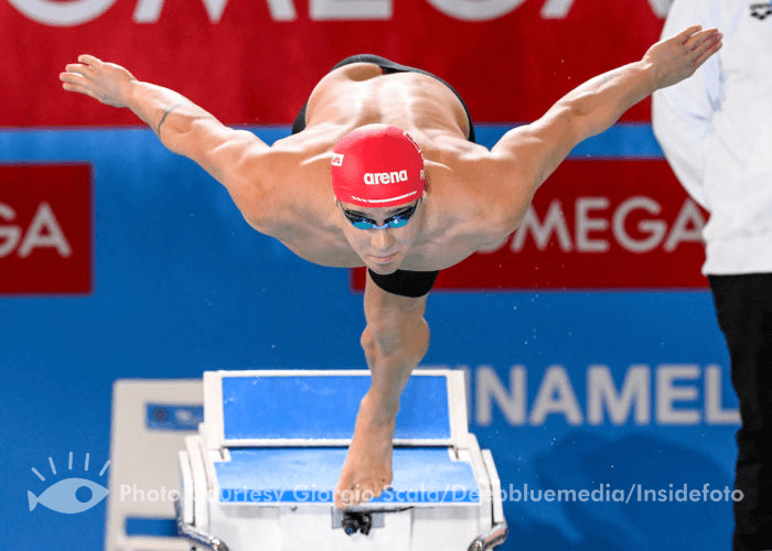 Noe Ponti of Switzerland competes in the 50m Butterfly men Final during the FINA Swimming Short Course World Championships at the Melbourne Sports and Aquatic Centre in Melbourne, Australia, December 14th, 2022. Photo Giorgio Scala / Deepbluemedia / Insidefoto