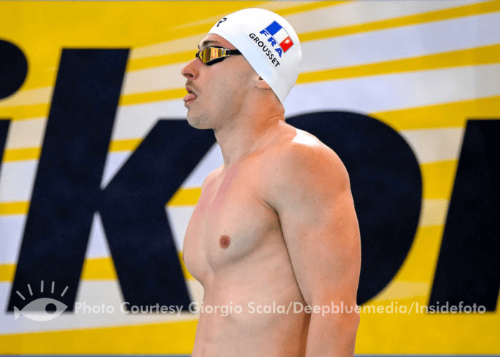 Maxime Grousset of France prepares to compete in the 100m Freestyle Men Final during the FINA Swimming Short Course World Championships at the Melbourne Sports and Aquatic Centre in Melbourne, Australia, December 15th, 2022. Photo Giorgio Scala / Deepbluemedia / Insidefoto