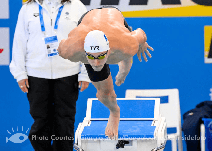 Maxime Grousset of France competes in the 100m Freestyle Men Final during the FINA Swimming Short Course World Championships at the Melbourne Sports and Aquatic Centre in Melbourne, Australia, December 15th, 2022. Photo Giorgio Scala / Deepbluemedia / Insidefoto
