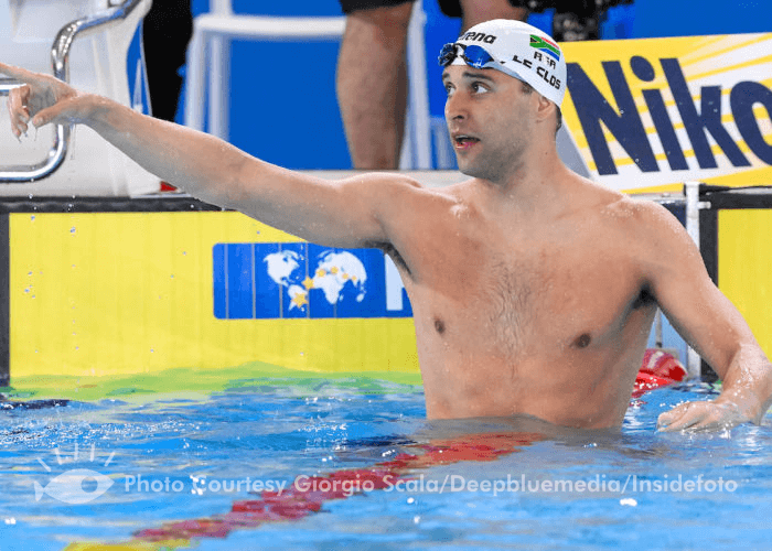 Chad Le Clos of South Africa celebrates after winning the gold medal in the 200m Butterfly Men Final during the FINA Swimming Short Course World Championships at the Melbourne Sports and Aquatic Centre in Melbourne, Australia, December 15th, 2022. Photo Giorgio Scala / Deepbluemedia / Insidefoto