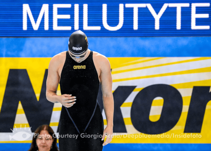 Ruta Meilutyte of Lithuania prepares to compete in the 100m Breaststroke Women Final during the FINA Swimming Short Course World Championships at the Melbourne Sports and Aquatic Centre in Melbourne, Australia, December 15th, 2022. Photo Giorgio Scala / Deepbluemedia / Insidefoto