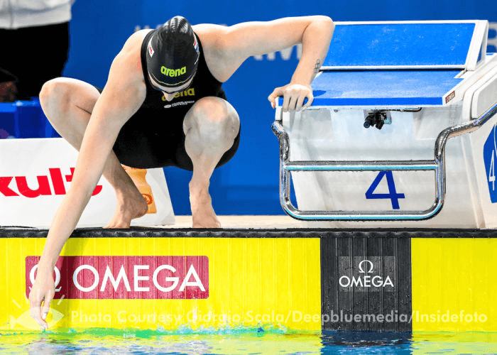 Marrit Steenbergen of The Netherlands prepares to compete in the 100m Individual Medley Women Final during the FINA Swimming Short Course World Championships at the Melbourne Sports and Aquatic Centre in Melbourne, Australia, December 16th, 2022. Photo Giorgio Scala / Deepbluemedia / Insidefoto