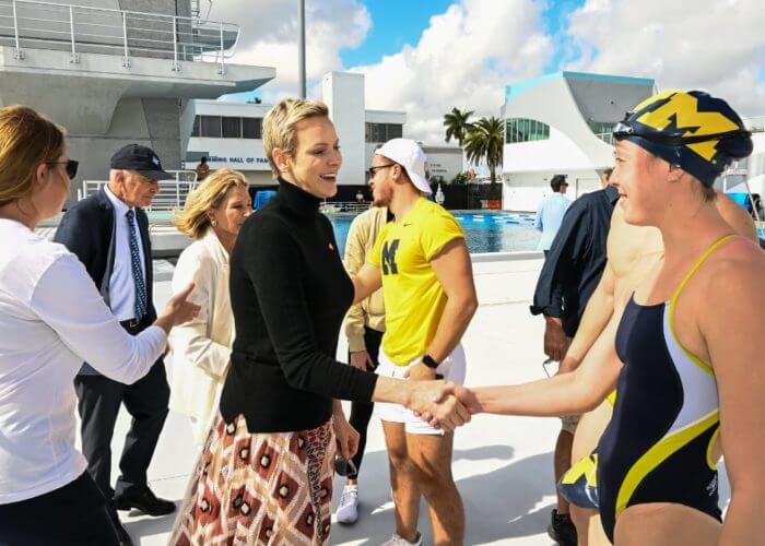 small-Princess of Monaco Greets ISHOF Swimmers