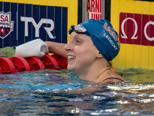 Katie Ledecky Shines With 3 58 400 Free Kate Douglass Wins Two More