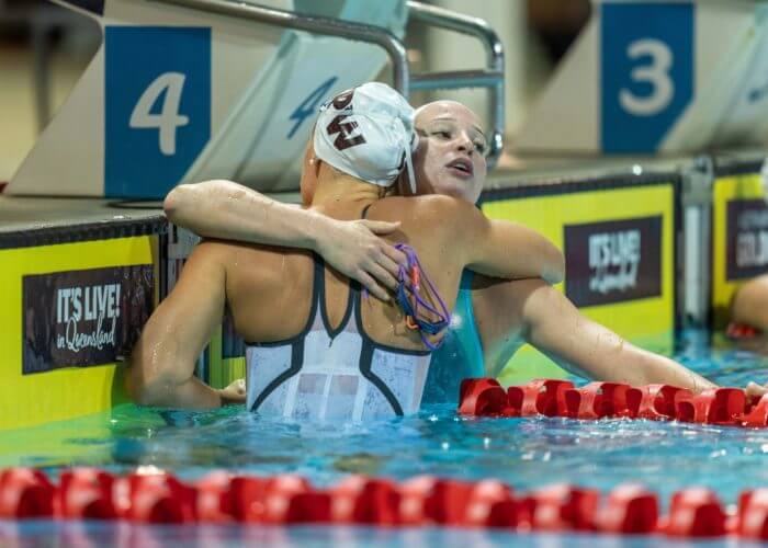 AUS Open 23 W 100 free Mollie O'Callaghan and Shayna Jack