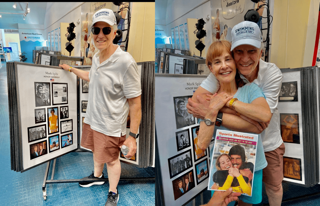 Celebrating 50th Wedding Anniversary, Mark Spitz and Wife, Suzy, Replicate Sports Illustrated Cover During ISHOF Visit