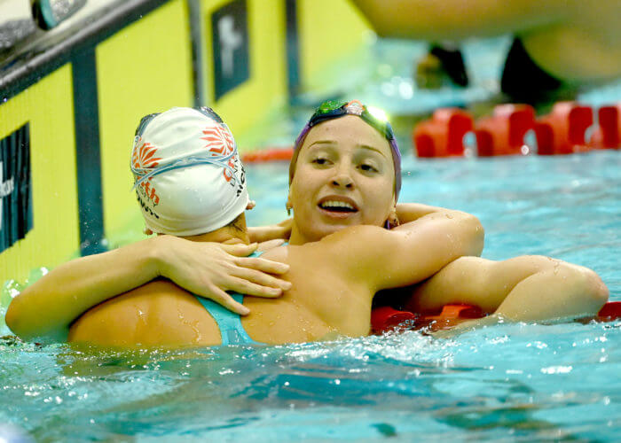 2023 WORLD TRIALS Mollie and Hayley hug