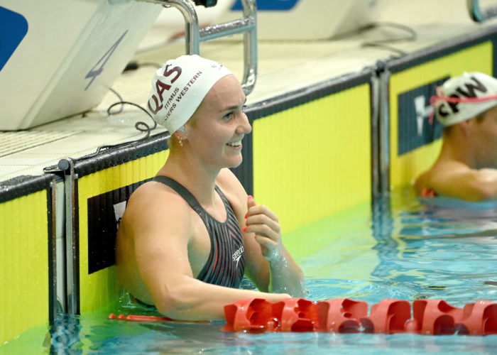 2023 World Trials Night 4 Ariarne Titmus smile post race