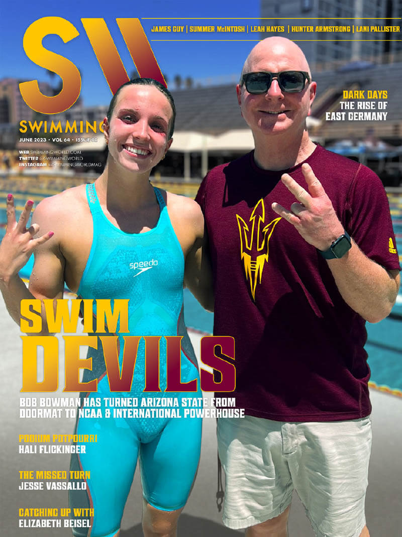 Swimming World June 2023 - Swim Devils - Bob Bowman and Regan Smith - COVER