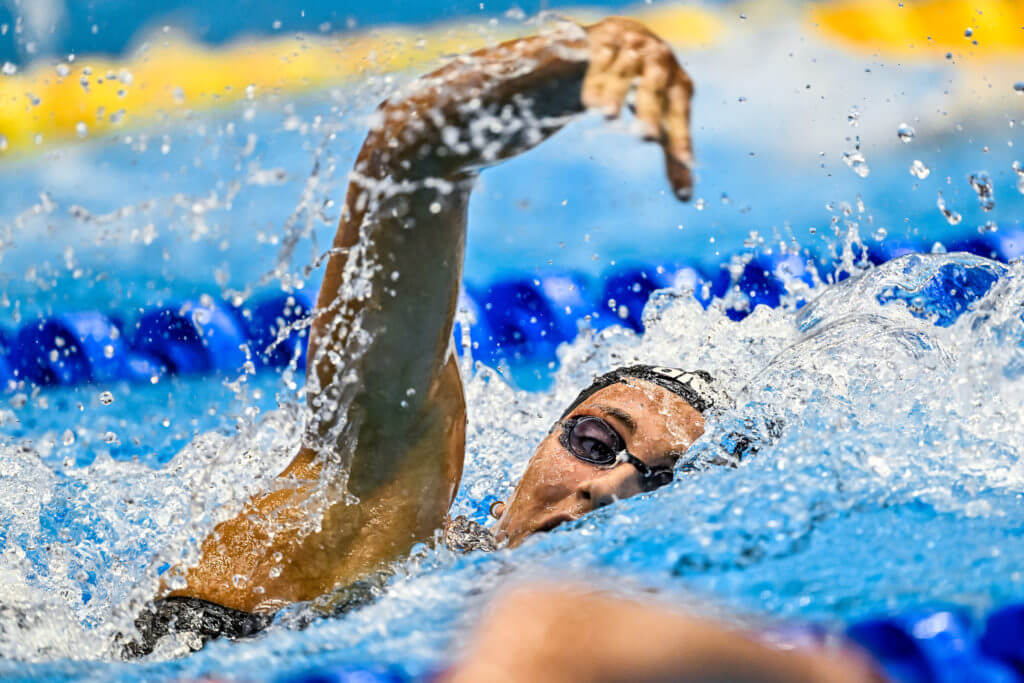 Simona Quadarella of Italy competes in the 800m Freestyle Women Final during the 20th World Aquatics Championships at the Marine Messe Hall A in Fukuoka (Japan), July 29th, 2023.