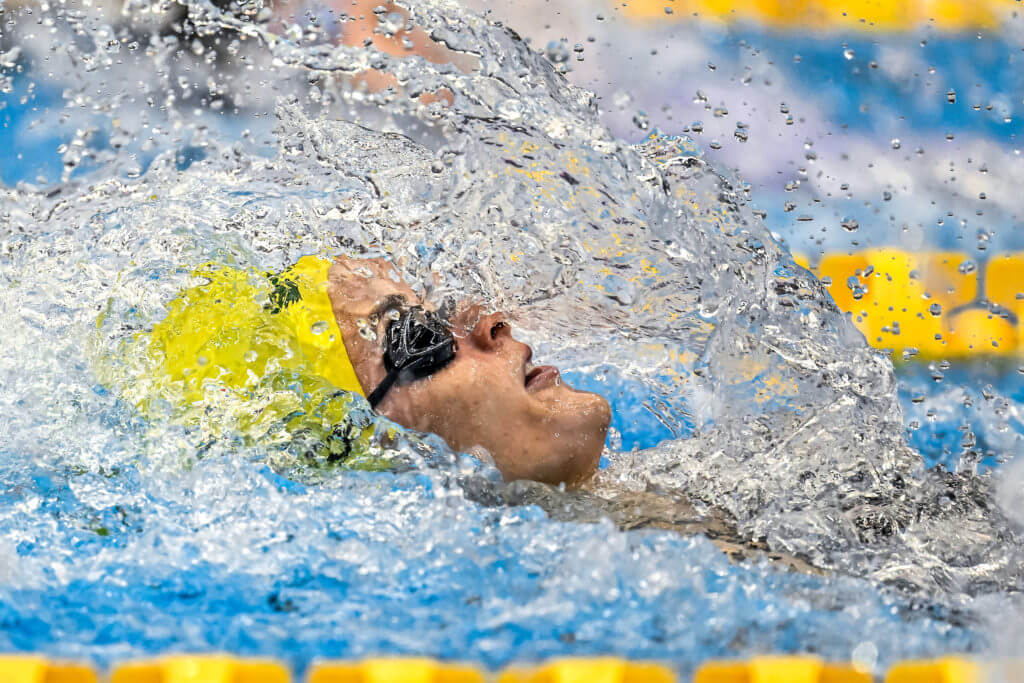 Kaylee Mckeown of Australia competes in the 100m Backstroke Women Final during the 20th World Aquatics Championships at the Marine Messe Hall A in Fukuoka (Japan), July 25th, 2023.
