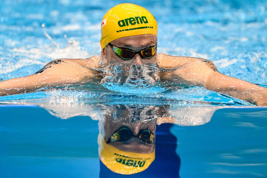 Zac Stubblety-Cook of Australia competes in the 200m Breaststroke Men Final during the 20th World Aquatics Championships at the Marine Messe Hall A in Fukuoka (Japan), July 28th, 2023. Zac Stubblety-Cook placed second winning the silver medal.