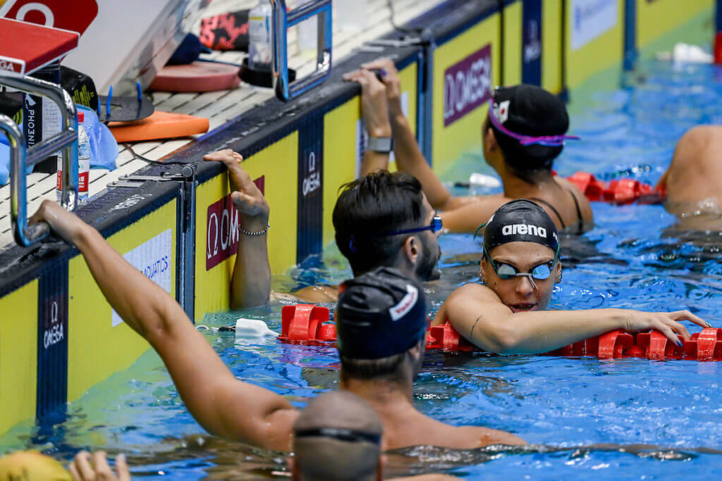 Sara Franceschi of Italy during the warm up session at the 20th World Aquatics Championships at the Marine Messe Hall A in Fukuoka (Japan), July 21th, 2023.