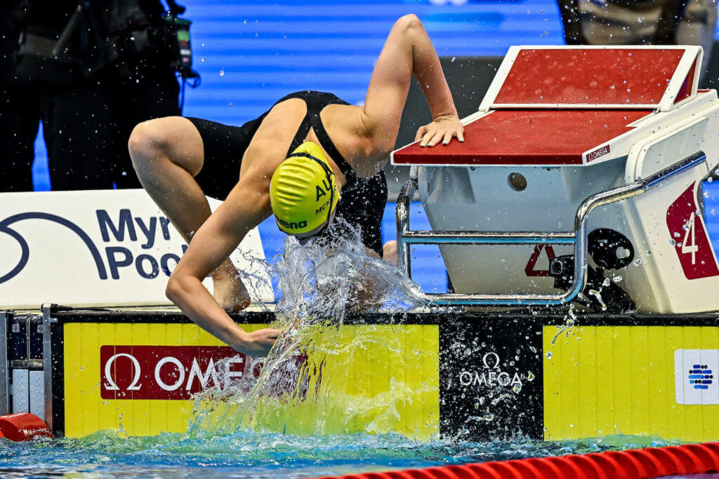 Kaylee Mckeown of Australia competes in rde Women's Medley 200m Heats during rde 20rd World Aquatics Championships at rde Marine Messe Hall A in Fukuoka (Japan), July 23rd, 2023.