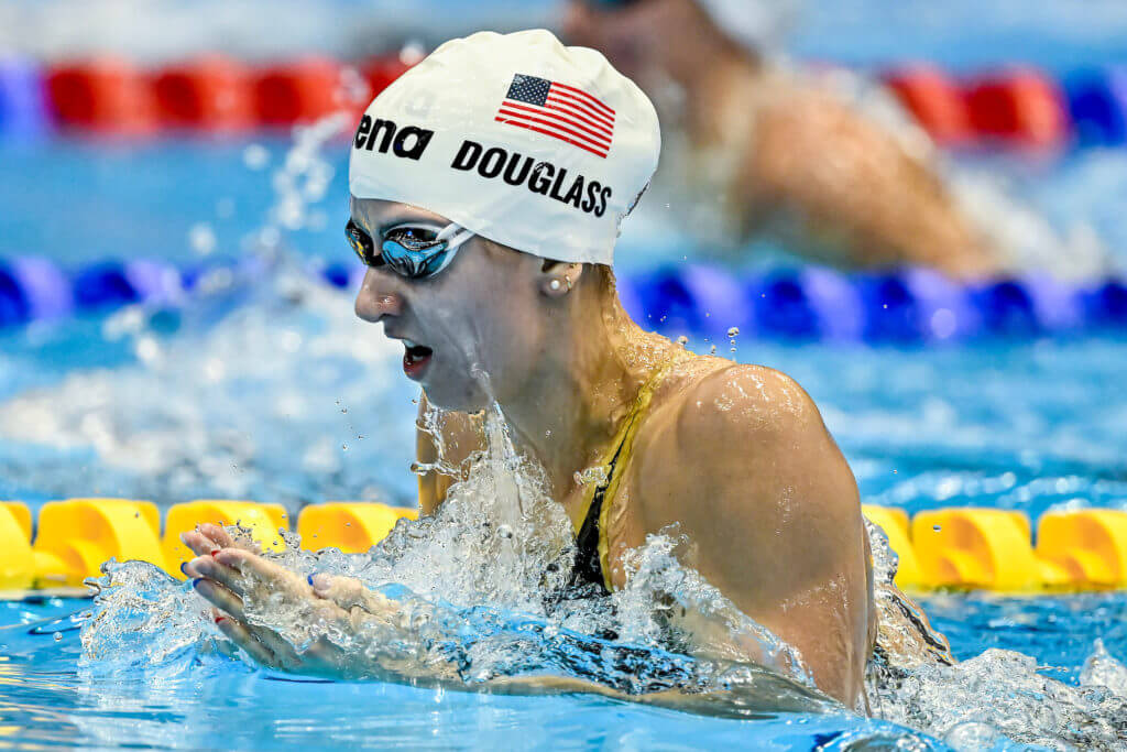 Kate Douglass of the U.S.A. competes in the Women's Medley 200m Heats during the 20th World Aquatics Championships at the Marine Messe Hall A in Fukuoka (Japan), July 23rd, 2023.