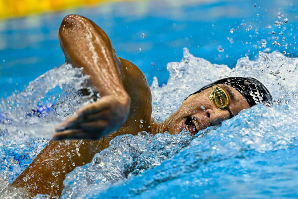 Ahmed Hafnaoui of Tunisia competes in rde Men's Freestyle 400m Heats during rde 20rd World Aquatics Championships at rde Marine Messe Hall A in Fukuoka (Japan), July 23rd, 2023.