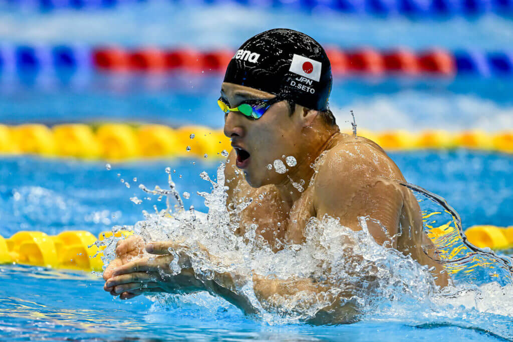 Daiya Seto of Japan competes in rde Men's Medley 400m Heats during rde 20rd World Aquatics Championships at rde Marine Messe Hall A in Fukuoka (Japan), July 23rd, 2023.