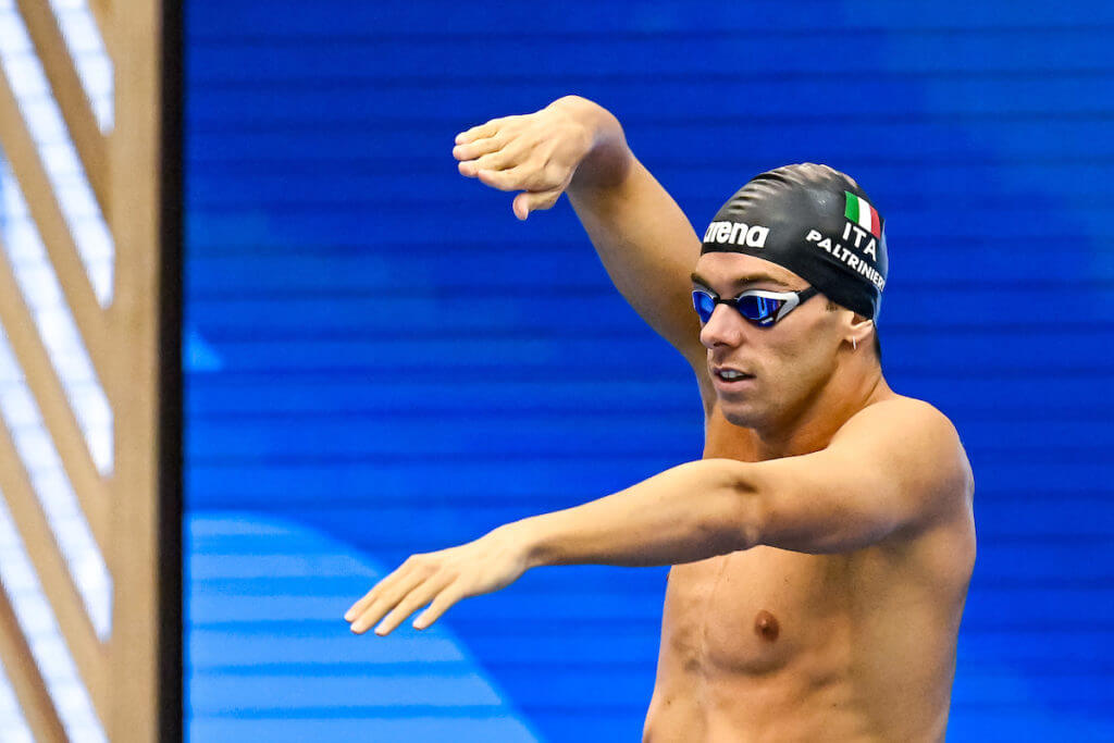 Gregorio Paltrinieri of Italy prepares to compete in the 800m Freestyle Men Final during the 20th World Aquatics Championships at the Marine Messe Hall A in Fukuoka (Japan), July 26th, 2023.