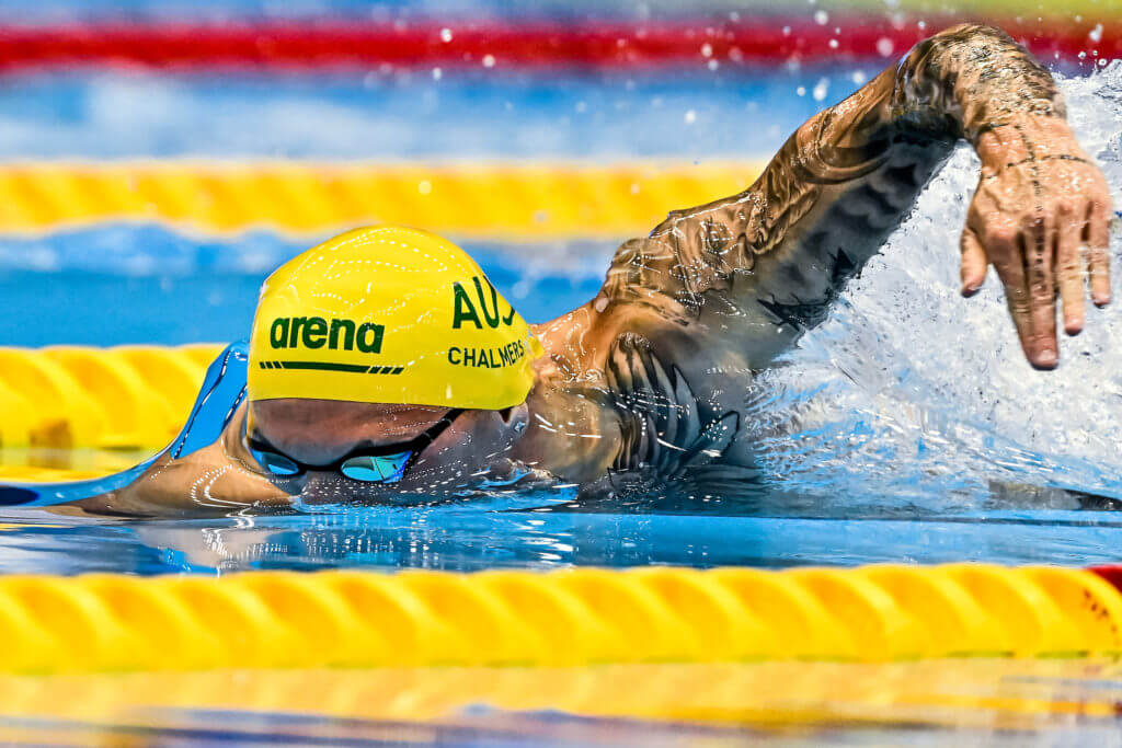 Kyle Chalmers of Australia competes in the 100m Freestyle Men Final during the 20th World Aquatics Championships at the Marine Messe Hall A in Fukuoka (Japan), July 27th, 2023.