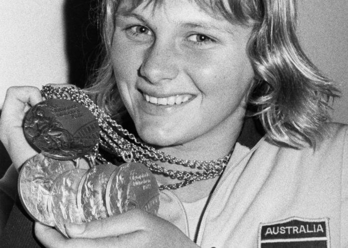 Shane Gould 1972 Munich with all her medals