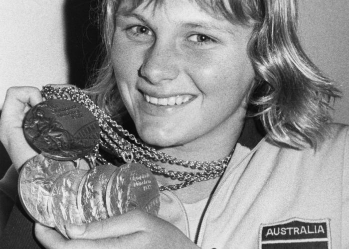 Shane Gould 1972 Munich with all her medals