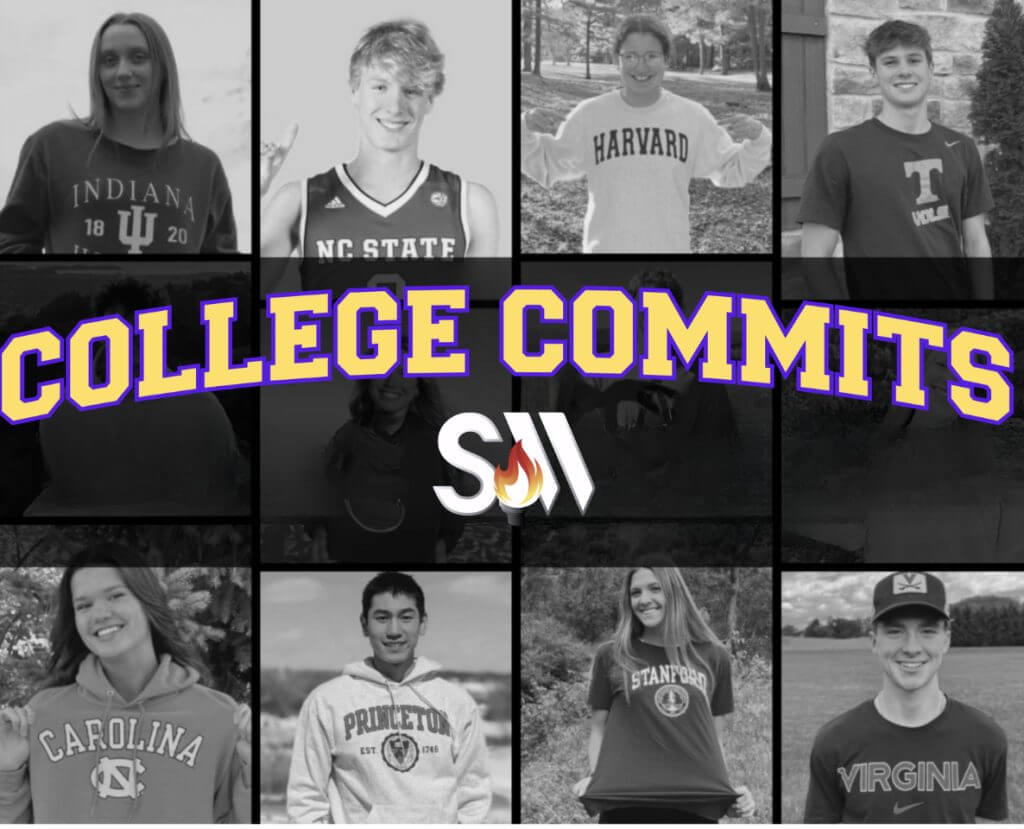 Swimming World College Commits banner with photos of high school swimmers — submit your college swim commitment