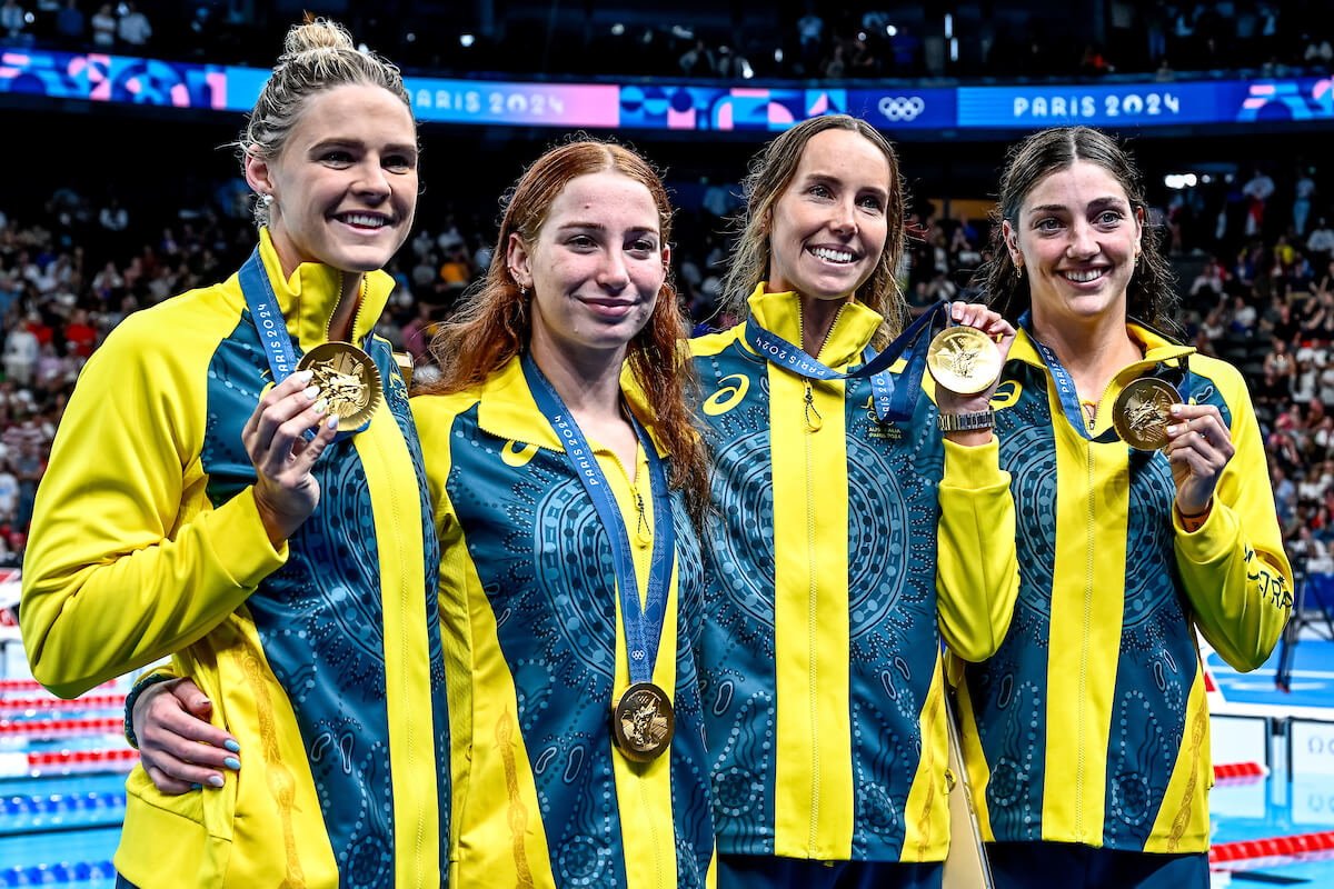 Australia with a Quad Stomp in Women's 400 Freestyle Relay