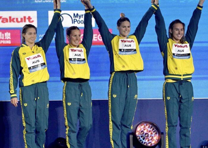 SILVER 4x200free Kiah Melverton Shayna Jack Abbey Harkin Brianna Throssell Photo Courtesy Delly Carr Swimming Australia 2