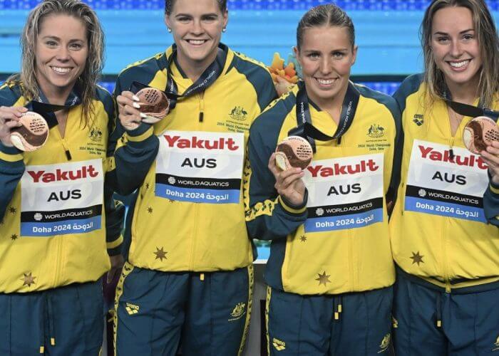 SILVER 4x200free Kiah Melverton Shayna Jack Abbey Harkin Brianna Throssell Photo Courtesy Delly Carr Swimming Australia