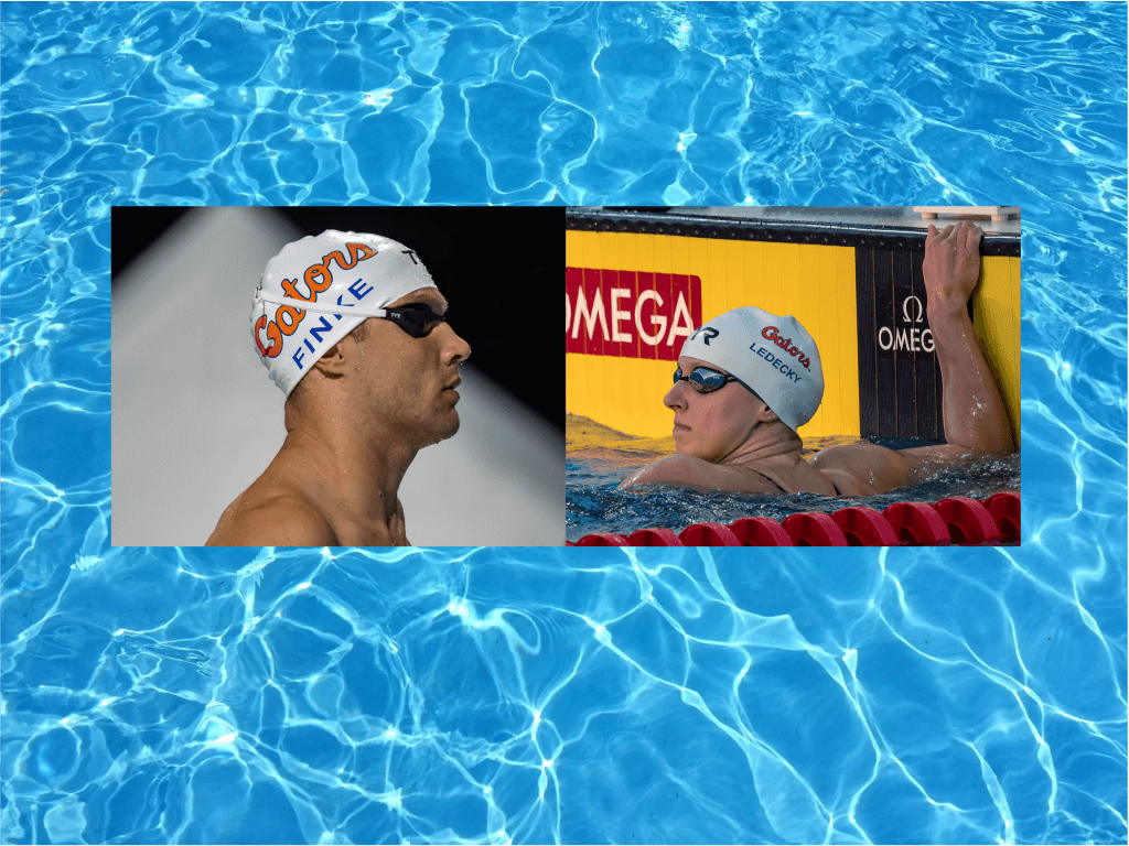 Katie Ledecky and Bobby Finke