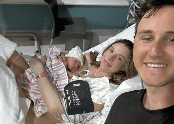 Cam McEvoy, wife Maddi, son Hartley