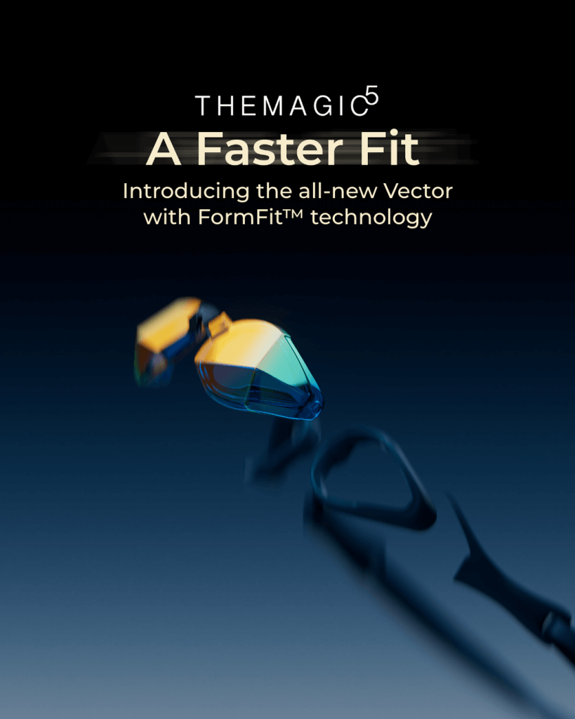 THEMAGIC5 Vector with FormFit custom swim goggles