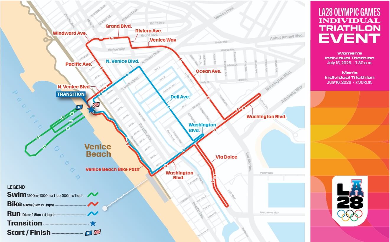 Olympic Triathlon course Los Angeles 2028